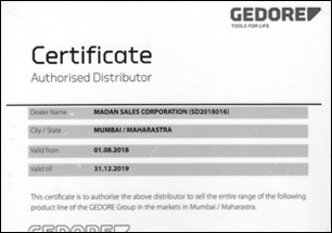 Dealership Certificates